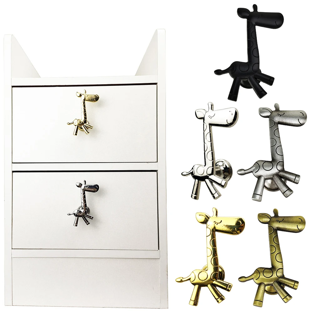 1pcs Cabinets Handle Pulls Zinc Alloy Accessories Cabinets Door For Children Giraffe Shape Handle Hardware Knobs