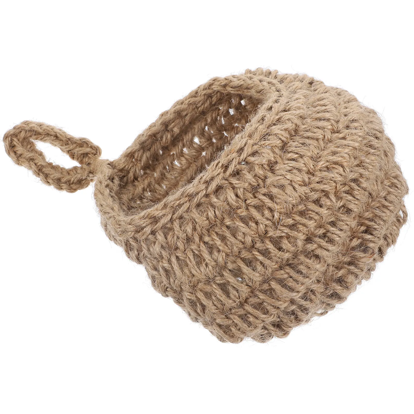 

Bohemian Basket Wall Mount Jute Fruit Vegetable Storage Garlic Holder Large Capacity Hanging Wall Basket Organizer Kitchen