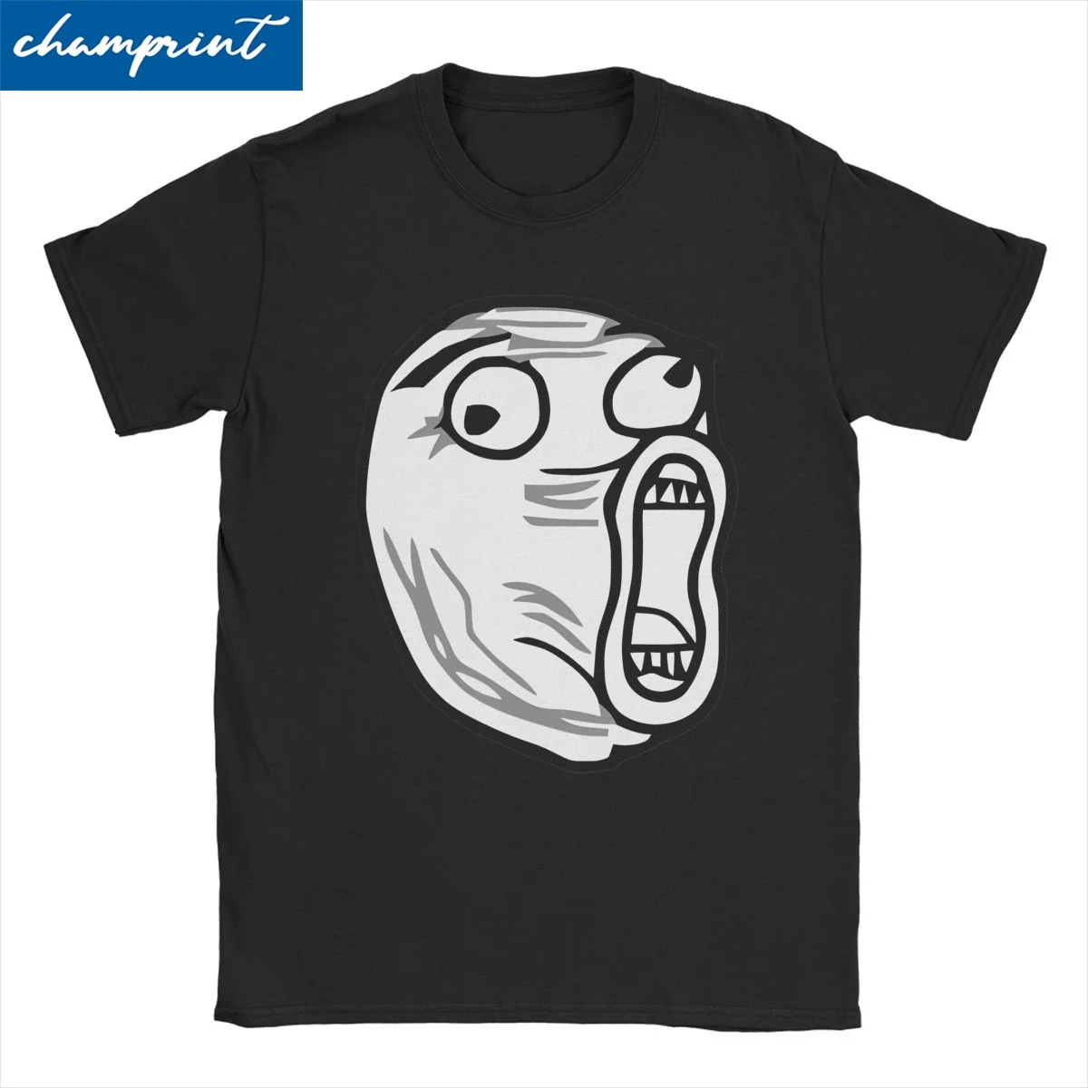 Men Women T-Shirts Trollface Meme Humor Cotton Tees Short Sleeve Rage Comic Funny Anime T Shirt Crewneck Clothing Gift Idea