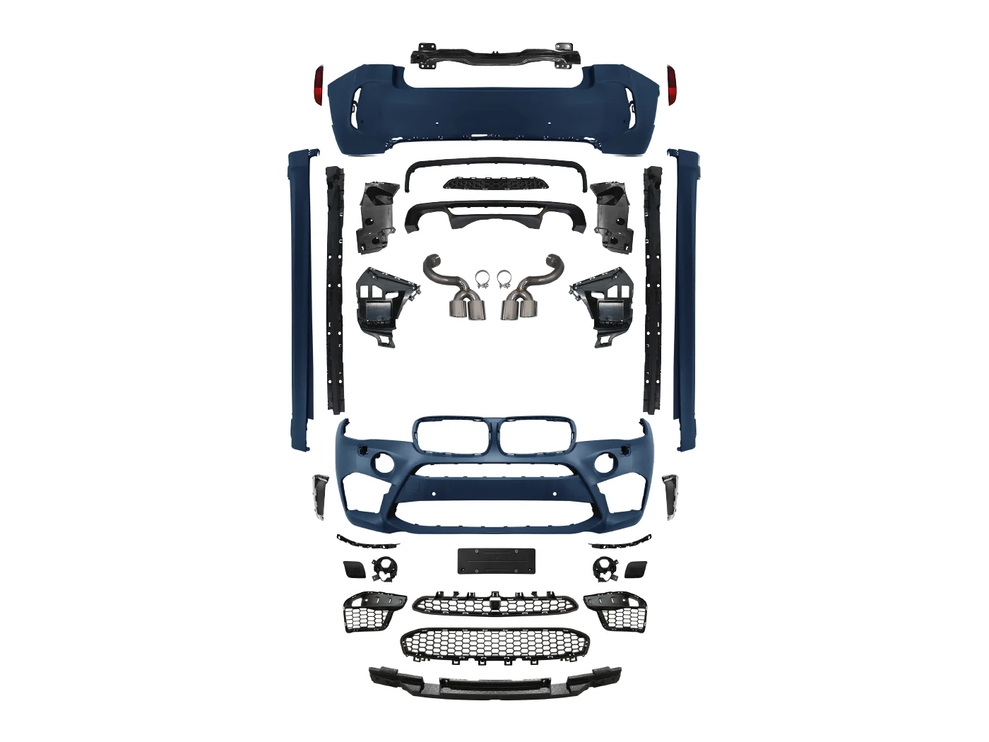 Body Kit for X6 F16 2014-2019 Upgraded X6M Kit 1:1 Front and Rear Bumper Side Skirt Accessories  Brand New