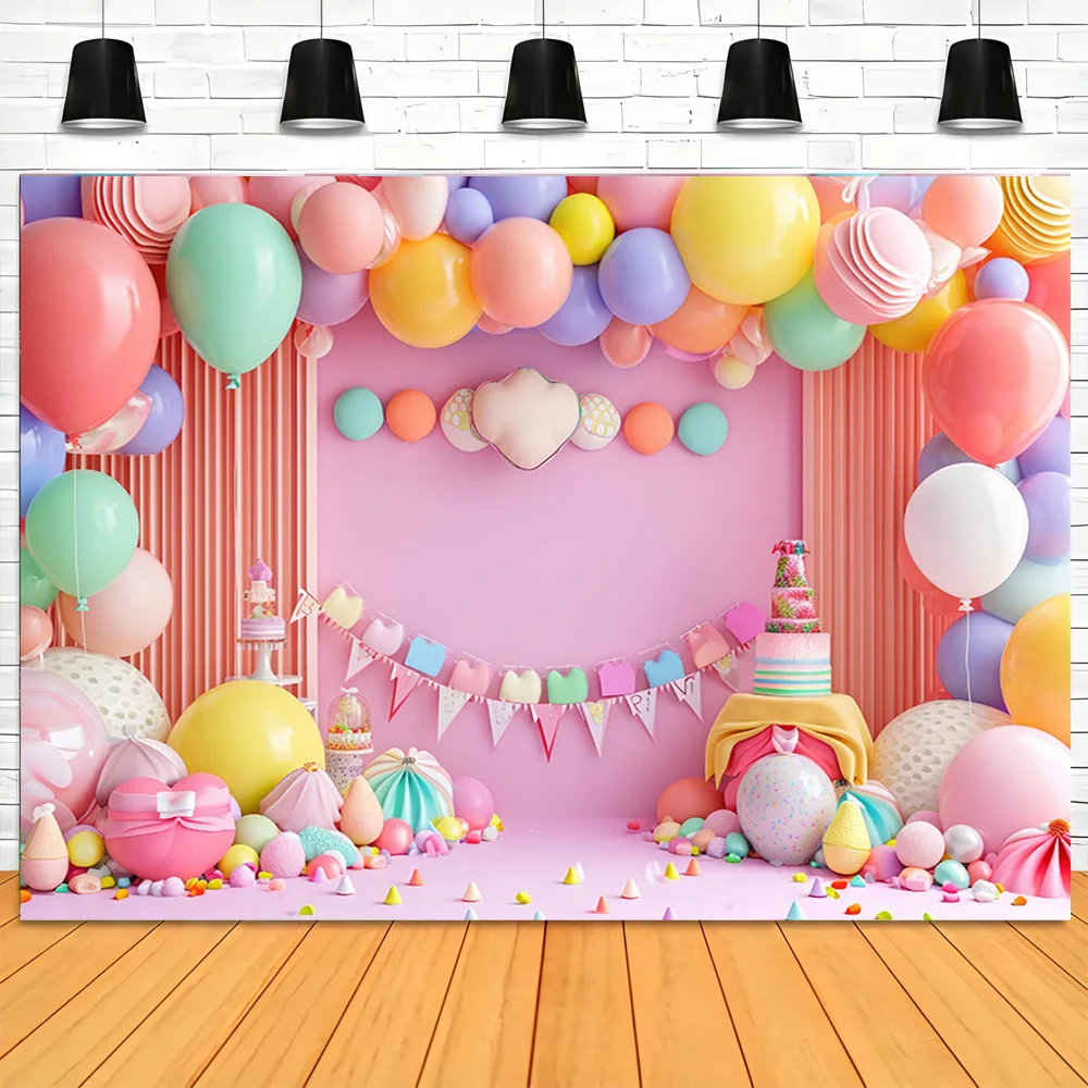 

Baby Shower Decoration Birthday Party Photography Backdrops Props Balloons Arch Children Newborn Photo Studio Background BS-06