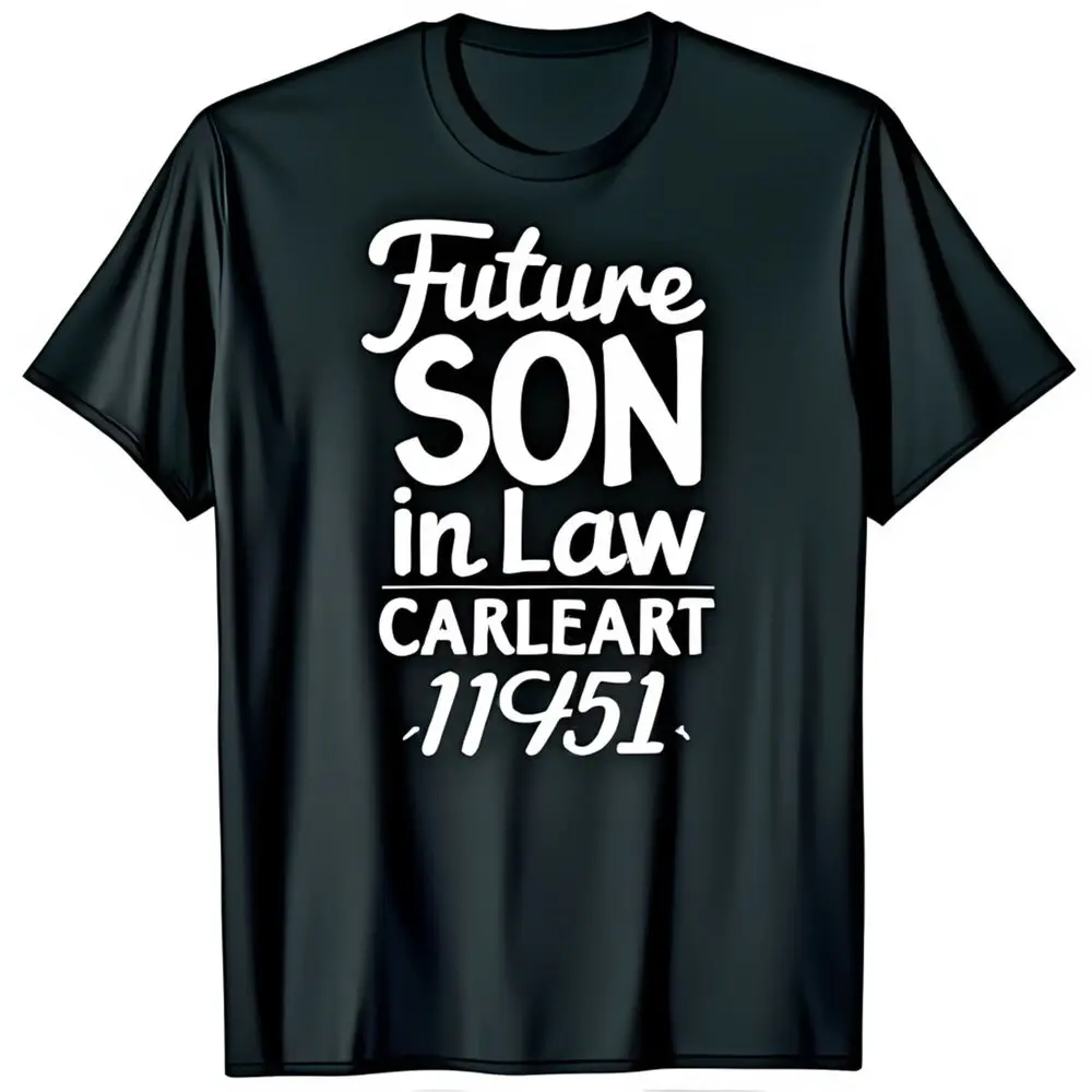 Stylish Black T-Shirt with Bold Future Son in Law Graphic