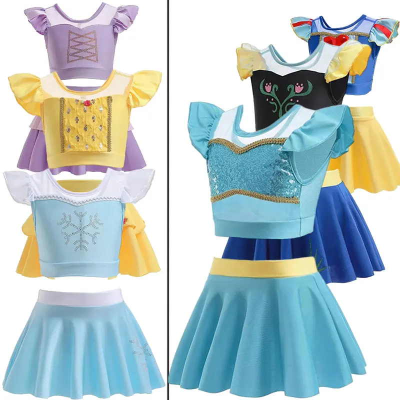 

Princess Fairy Swimsuit for Little Girl Two Pieces Swimwear Summer Time Beach Dress up Swimming Suit Kid Kawaii Bathing Clothing