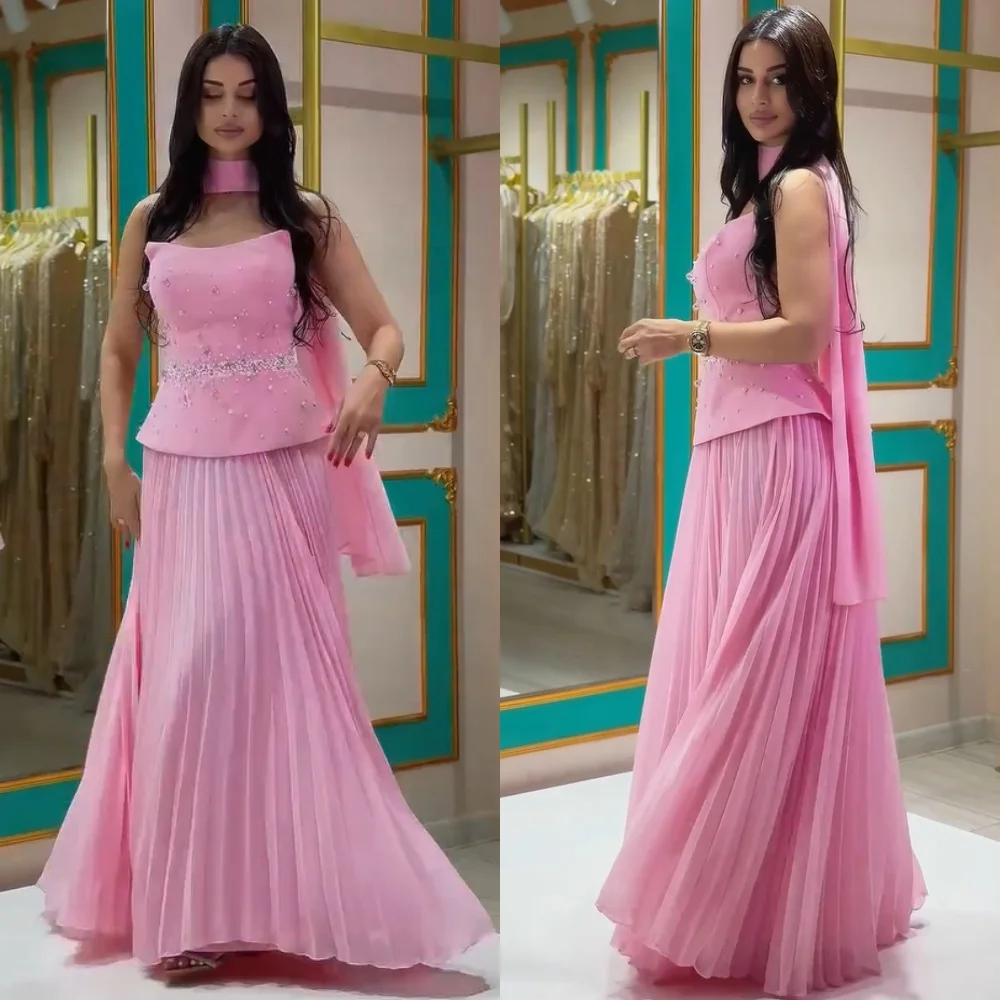 

Customized Exquisite Jersey Sequined Pleat A-line Strapless Long Dresses Bespoke Occasion Evening Fashion Modern Style
