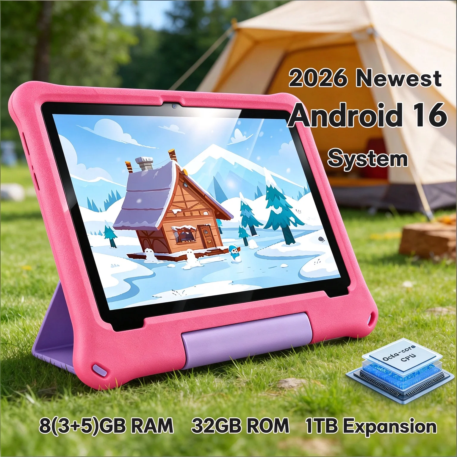 Paitanry CH10 Plus Android 16 Kids Tablet 10 inch 5000Mah Octa-core 8GB (3+5GB) RAM 32GB ROM Learning Children's Tablet PC