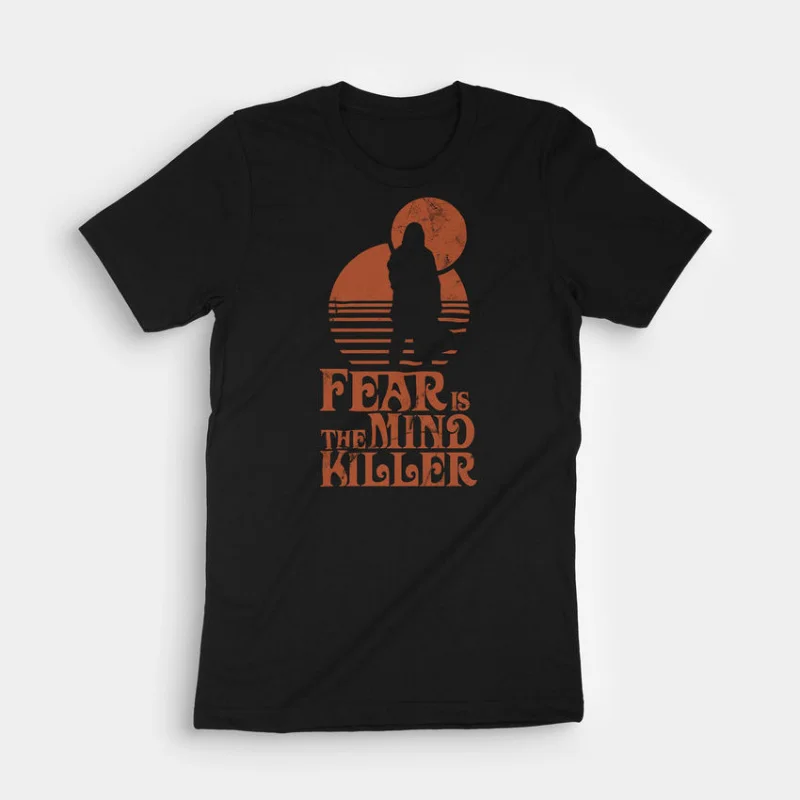 

Fear is the Mind-killer 0408 DUNE Sic fi fan Gift t shirt 100% cotton printed tee Short-sleeve Graphic clothes All size Tops