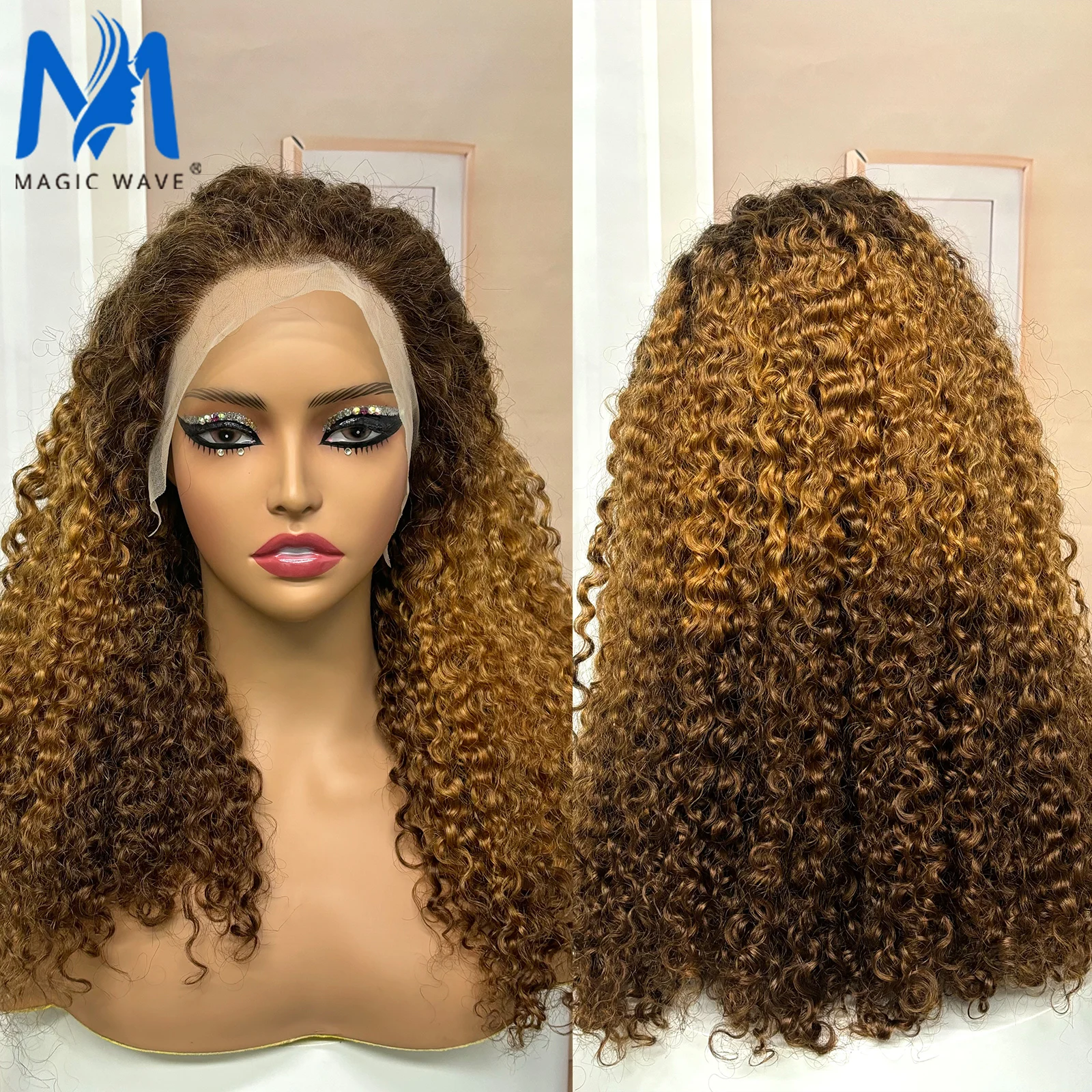 Burmese Curly 13X4 Lace Wig 100% Human Hair Wigs Double Drawn HD Transparent Lace Wig 300% Density Remy Hair Wig Pre Plucked