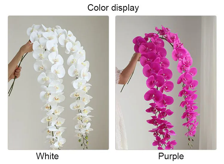 150cm Große Künstliche Phalaenopsis-Blumen, Realistische Schmetterlingsorchidee, Hochzeitsdekoration, Landschaftsgestaltung, Party, Heimdekoration, Blumenkopfschmuck, Kranz – Detail 3