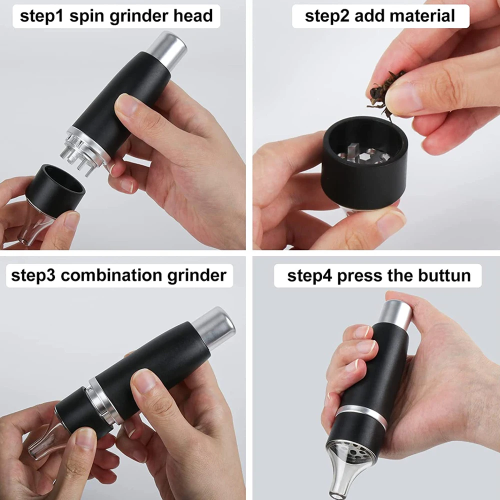 New Aluminum Press Fill Smoke Grass Grinder All-in-1 Detachable Herbal Herb Spice Mill Grass Crusher Cigarette Grinder Dropship