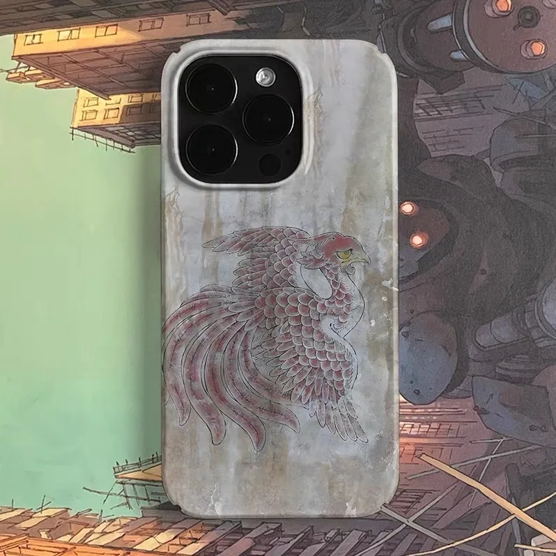 

Ins Light Brown Retro Phoenix Case for IPHONE 17 16 ProMax 15 14 Plus 13 12 MINI 11 PRO 16Plus XR XS MAX SE Acrylic Phone Cover