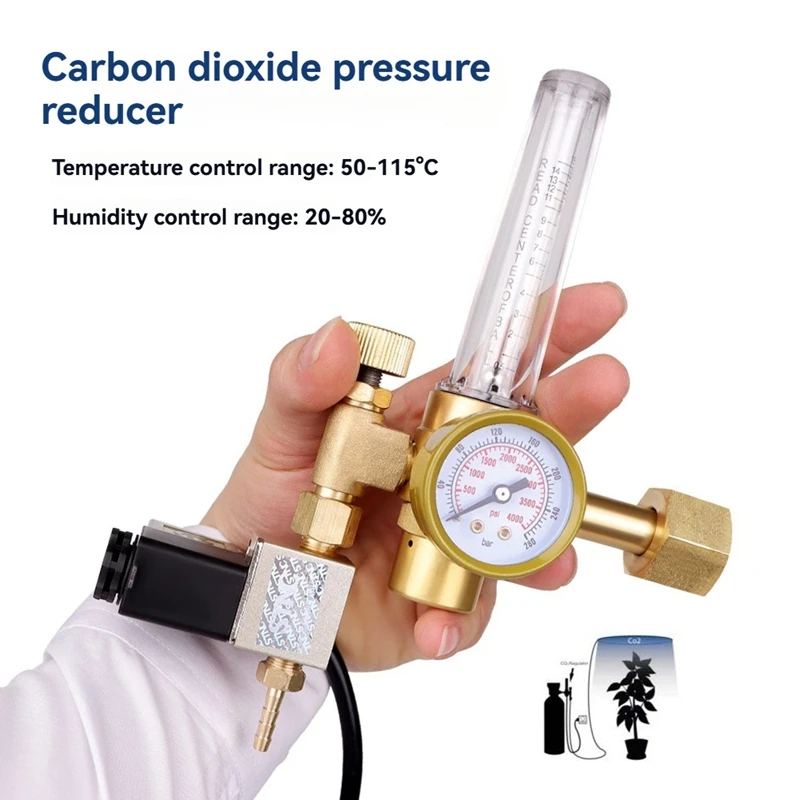 Carbon Dioxide Regulator Pressure Gauge Flowmeter Carbon Dioxide Controller CO2 Concentration Control-HDL