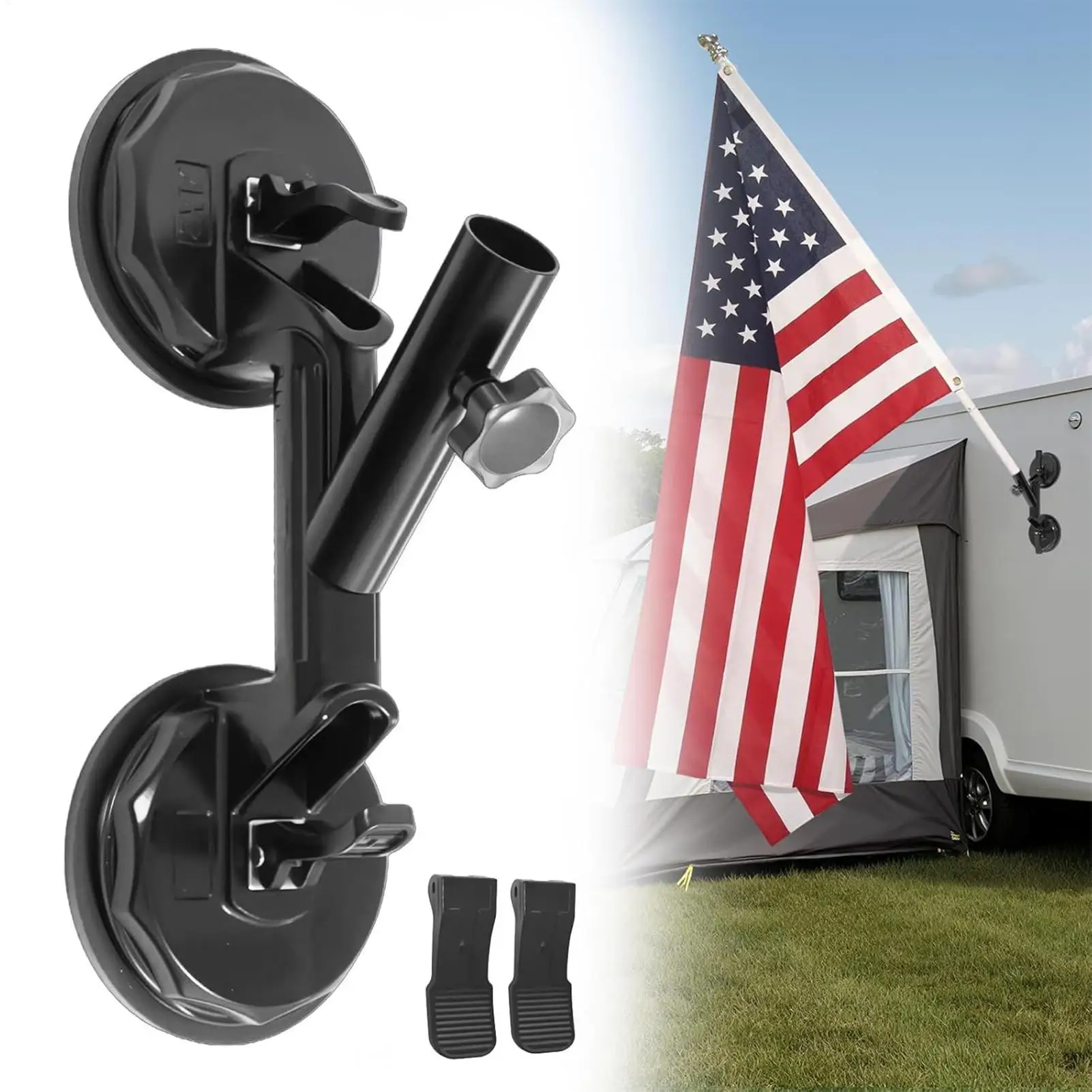 1Pcs Universal Car Exterior Suction Cup Flag Holder Flag Mount Suction Stable Holds Flags Holder For Truck Camp-er Boats - view 2
