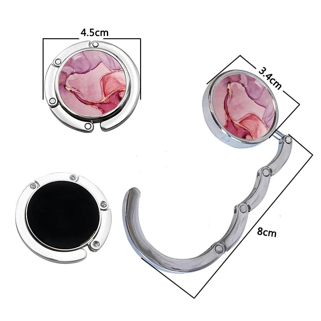 Складной крючок для сумки с мраморным принтом, вешалка для сумки, женская сумка, держатель для хранения, портативный край стола, стеллажи для вечеринки, фестиваля, подарок
