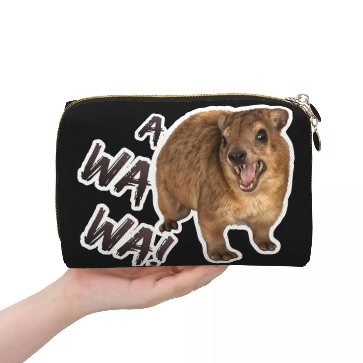 Awawa Angry Screaming Rock Hyrax Women Cosmetic Bags Travel Makeup Organizer Pouch Toiletry Storage Dopp Kit Box
