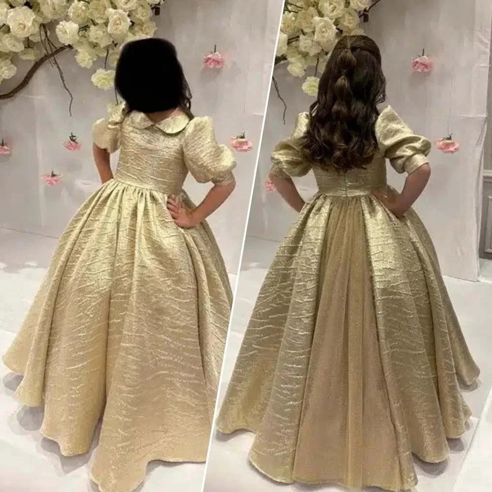 custom-luxury-dress-wedding-guest-gown-doll-collar-puff-sleeve-jacquard-fabric-long-ball-gown-kids-wear-for-luxury-birthday