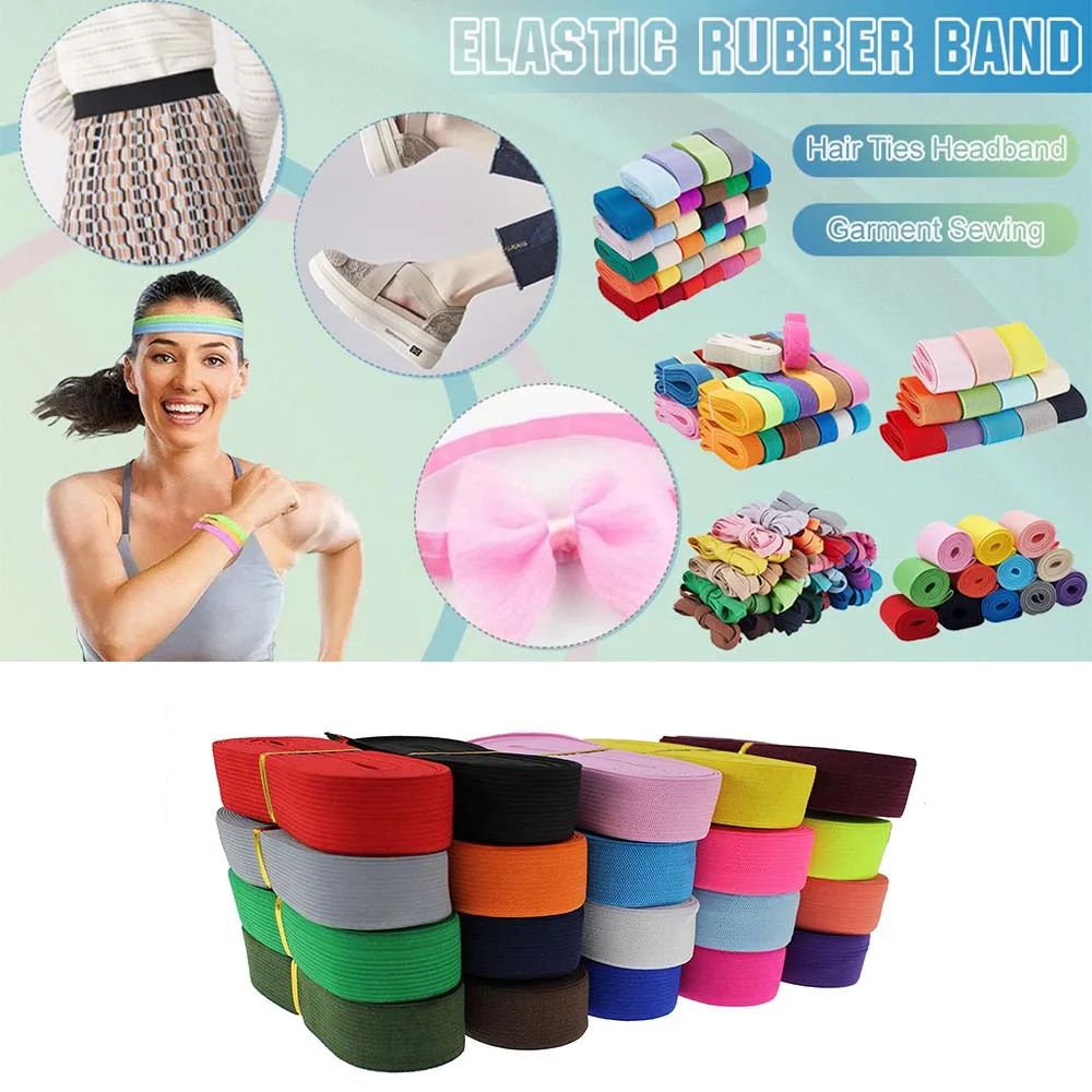 1/2/5Meters Color Elastic Band High Elasticity Rubber Band Sewing Craft For Home  Lace Decoration Clothing Accessories