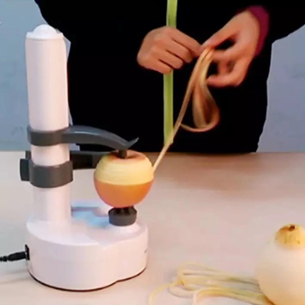 Pelador eléctrico de manzana, cortador en espiral automático, rebanador de frutas y patatas, máquina peladora multifuncional, utensilio de cocina,