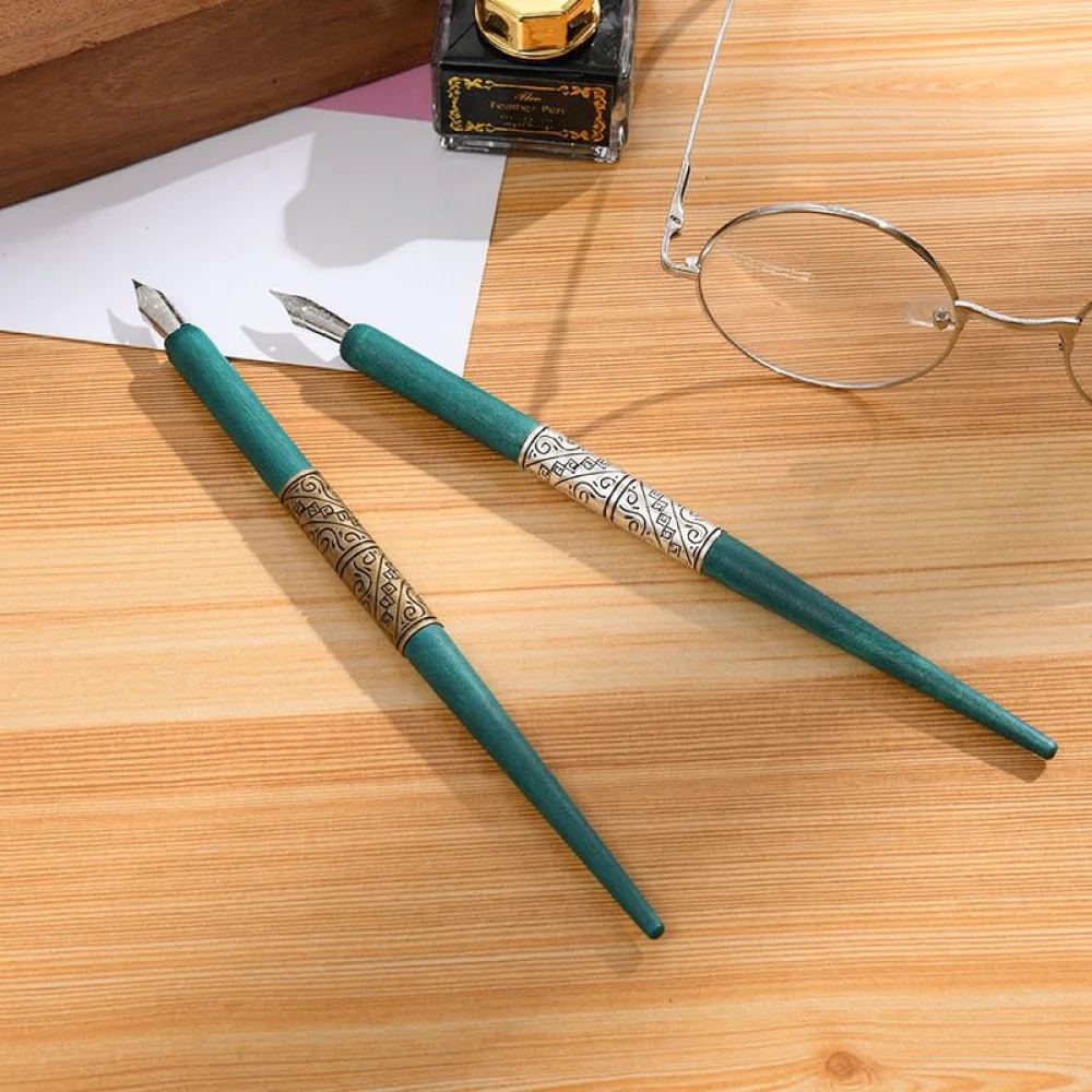 Retro Wood Dip Pen Holder Calligraphy Writing Tool For Student Beginner Art Drawing Sketching Lettering Stationery Gift