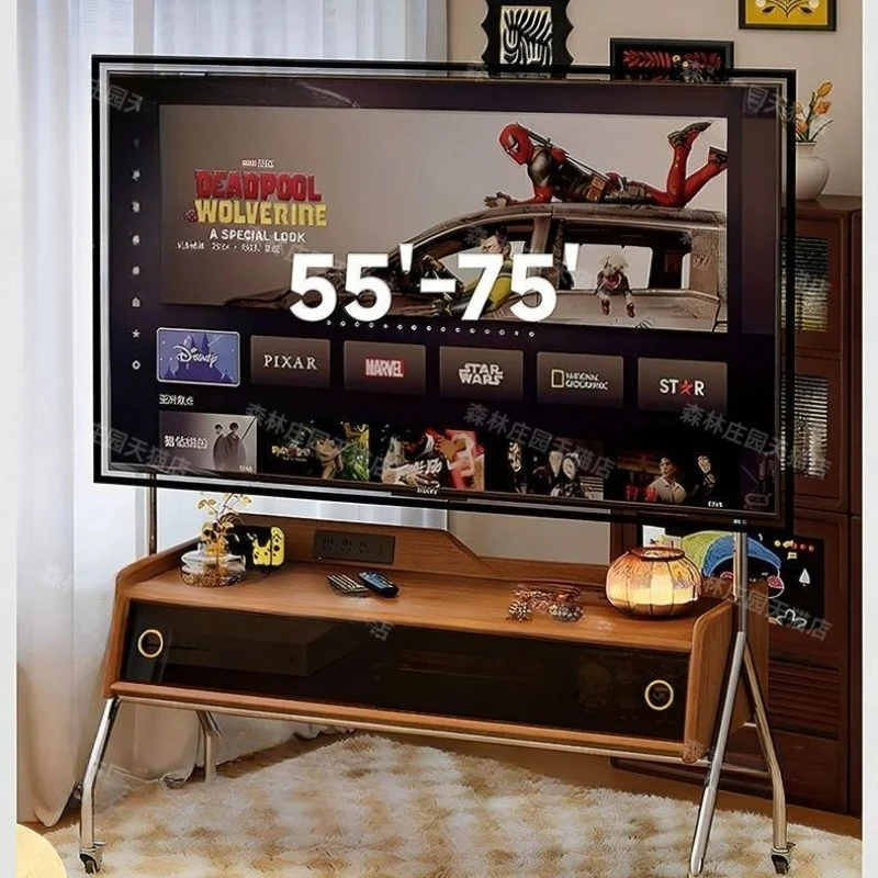 TV floor bracket removable stainless steel vertical wheelbarrow living room bedroom 43-75 inch household hanger