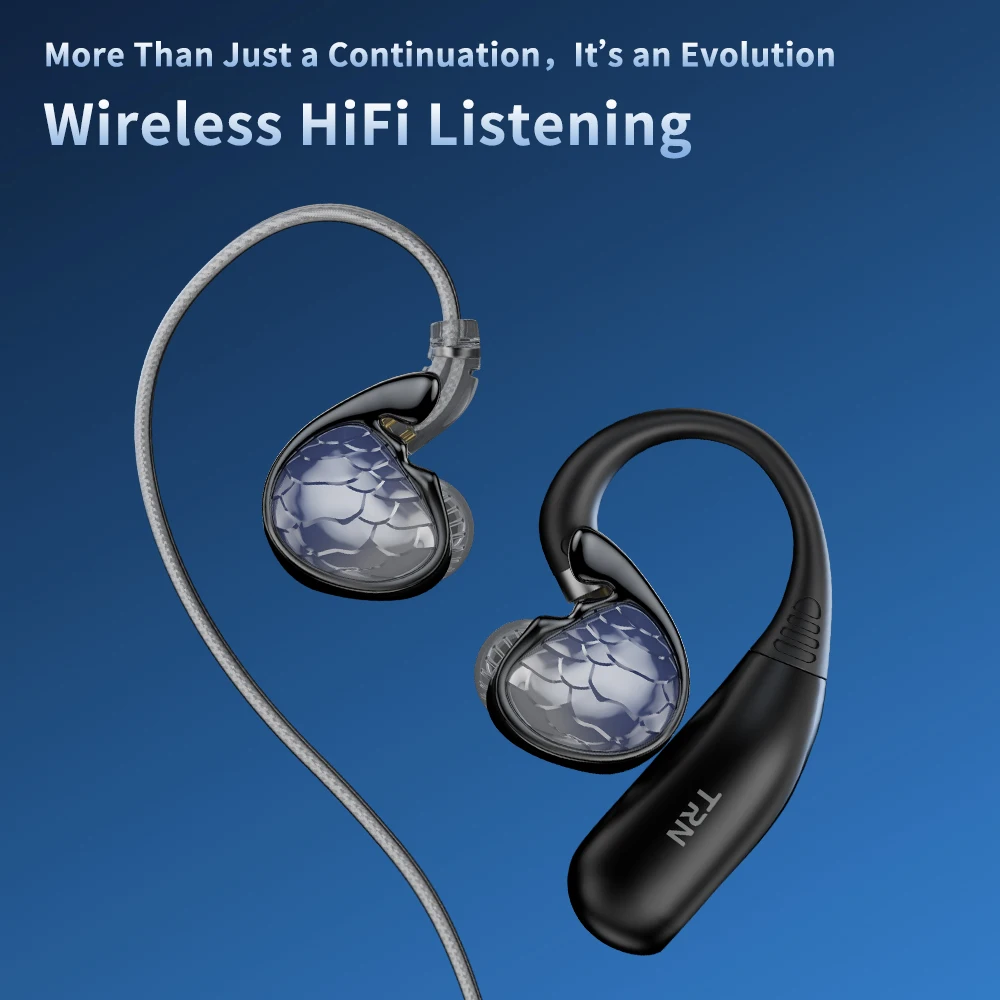 TRN Scallop Bluetooth 6.0 Earphones Module 0.75 0.78 MMCX 2Pin/QDC Ear Hook Bluetooth Cable Replaceable Plug