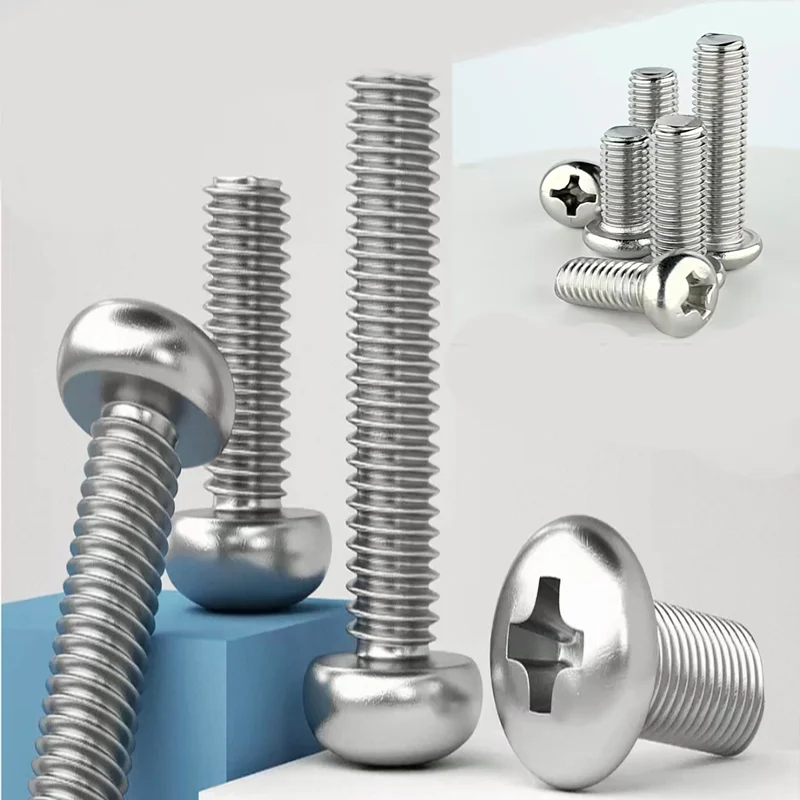 UNC BSW 304 Stainless Steel Cross Recess Pan Head Screws,5/16-18 1/4-20 10#-32 Multi Sizes Round Head Bolts Industrial Fasteners