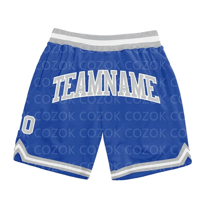 Custom Royal blue gary Authentic Basketball Shorts 3D Printed Men Shorts Your Name Mumber Quick Drying Beach Shorts