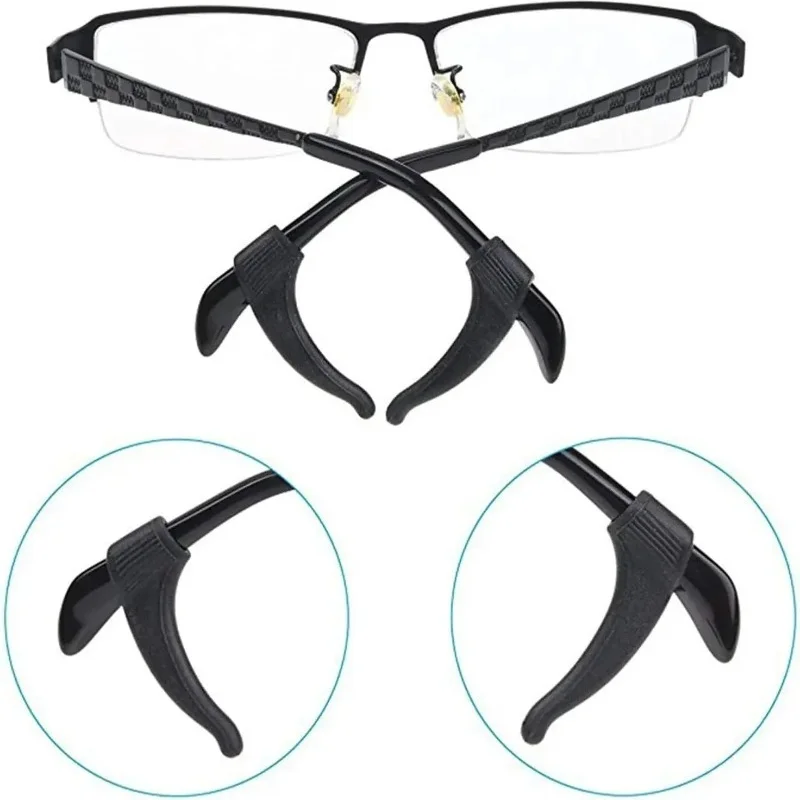 2 Paar Silikon Anti-Rutsch Ohrhalterungen für Damen und Herren – Transparente, rutschfeste Brillenbügel-Ärmel als Anti-Sturz-Brillenhalter-Zubehör