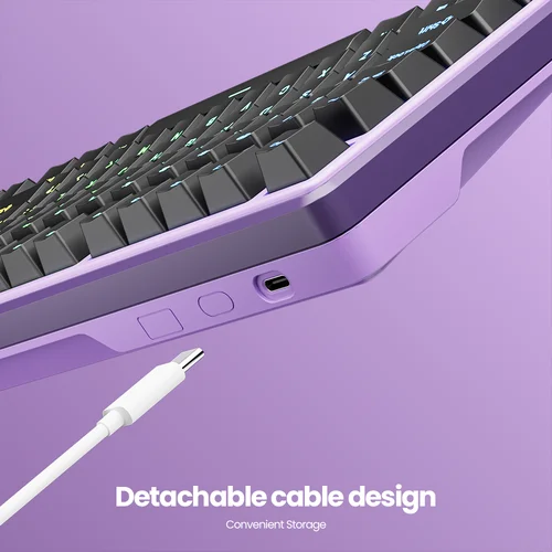 Imagen 2 del producto Teclado Mecánico RK Royal Kludge X87 con Distribución en Inglés, 80% 86 Teclas, Keycaps PBT, Retroiluminación RGB, Interruptores Intercambiables en Caliente, Personalizable para Gamers