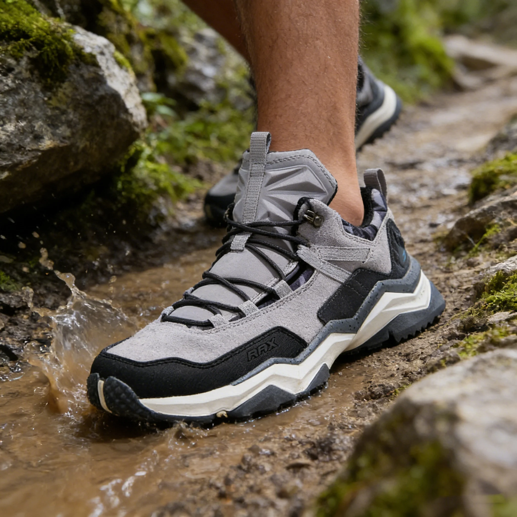 scarpe-da-trekking-rax-da-uomo-grigie-basse-antiscivolo-resistenti-all'usura-per-escursionismo-camminata-arrampicata-sport-e-viaggi