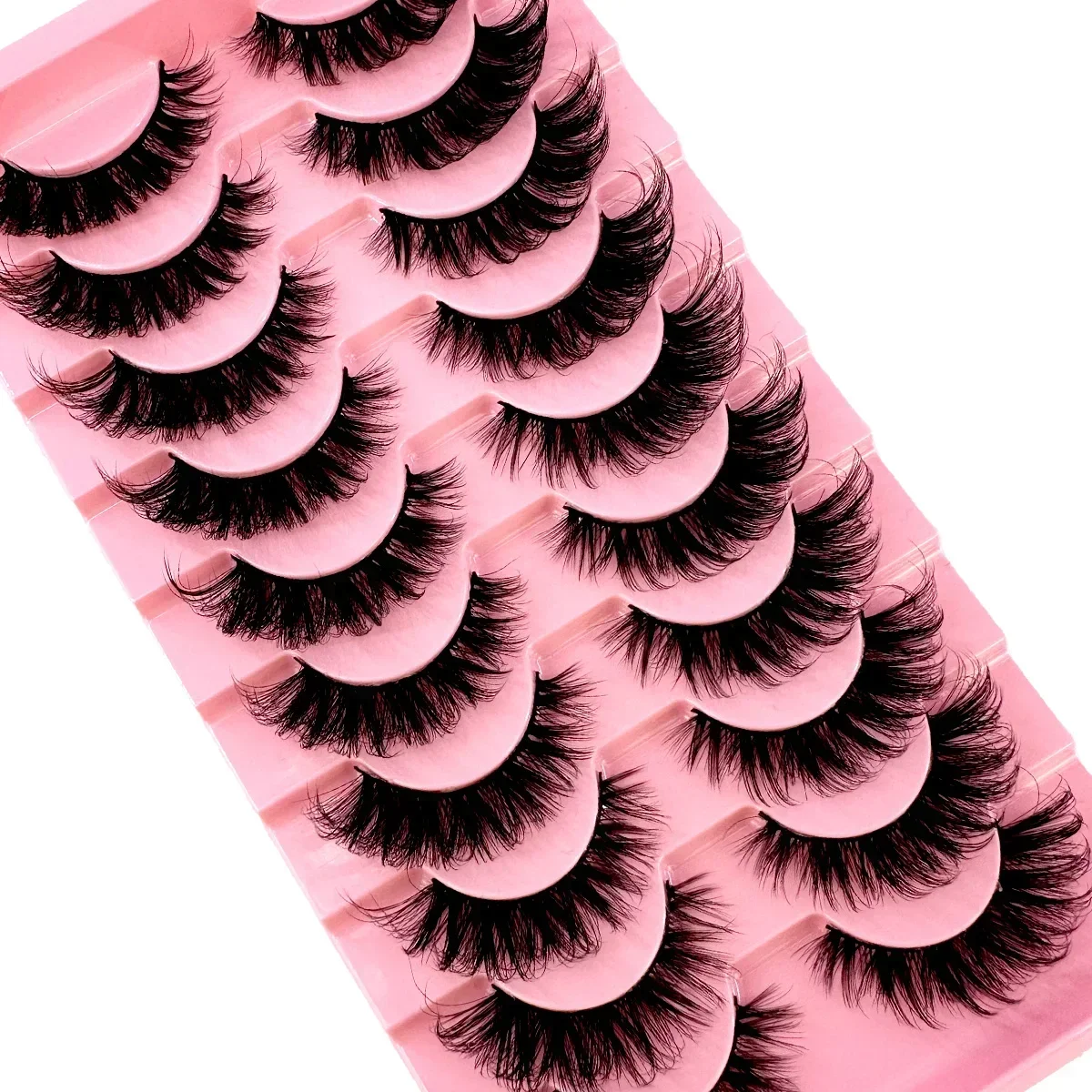 AMSDCN New 9D Faux Mink 10Pairs Fluffy False Eyelashes Naturally Soft & Thick  Eyelashes Enhance Eye Makeup