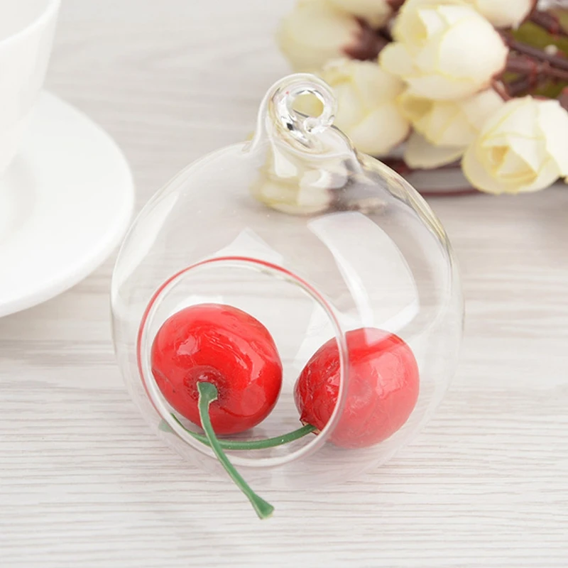 8Cm Hanging Glass Flowers Plant Vase Stand Holder Terrarium Container Candlestick Tealight Holder Home Decor