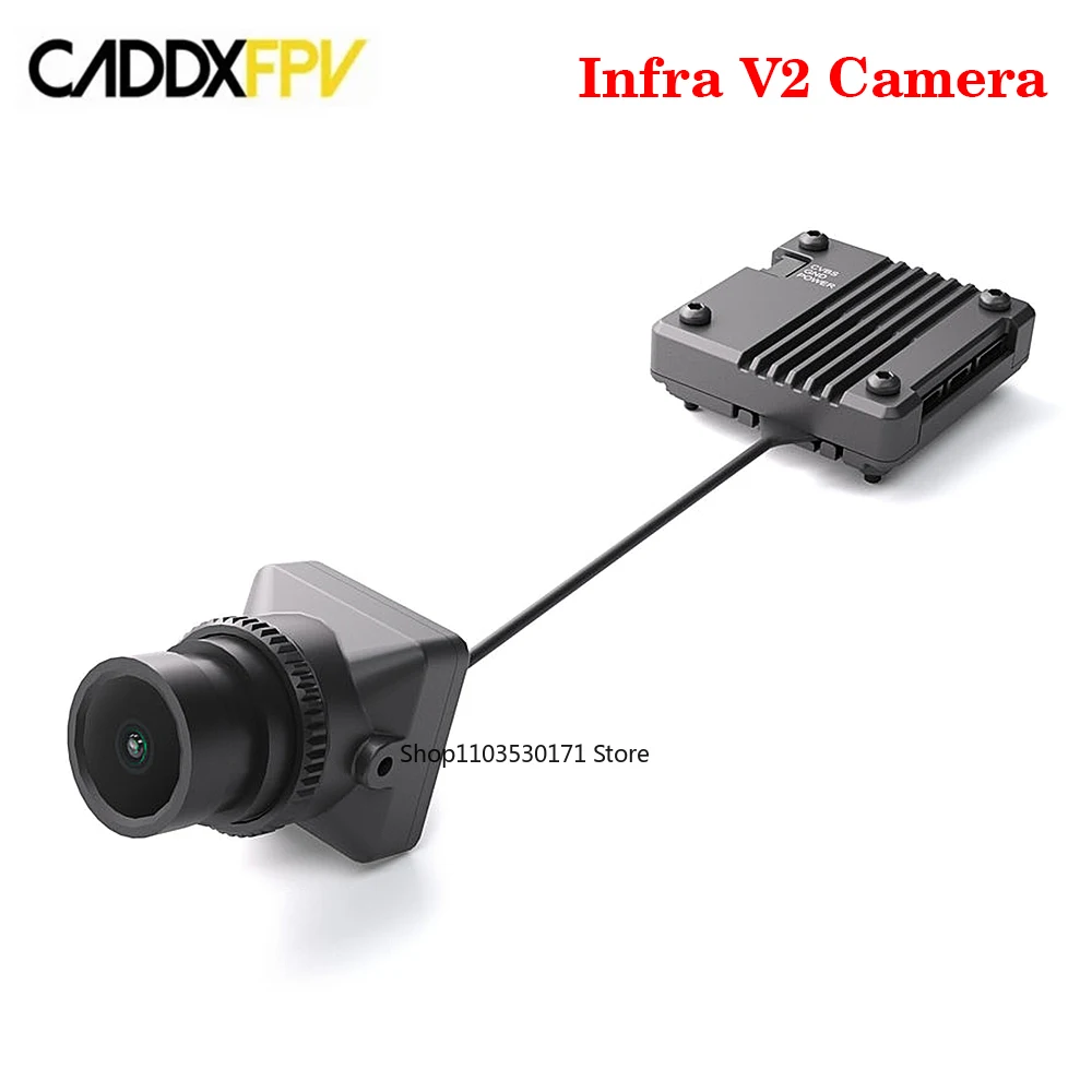 كاميرا CADDX Infra V2 عالية الدقة، مستشعر أبيض وأسود، Zero Lux، 1500TVL، FOV 131.6 ° ، CVBS PAL ، 9 ~ 24 فولت لطائرة RC FPV بدون طيار