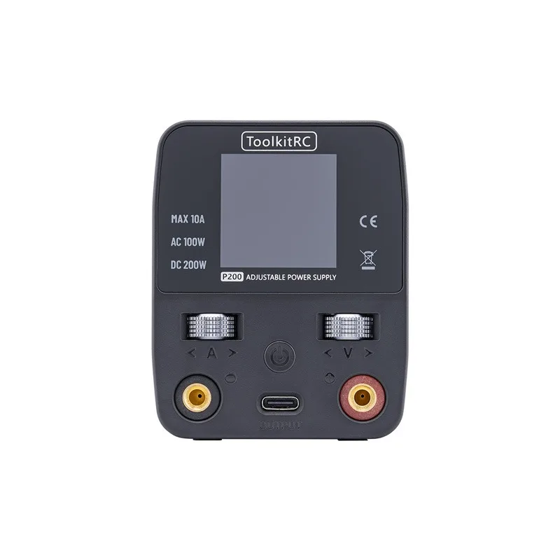 ToolkitRC P200 V2 AC100W DC200W 65W 미니 데스크탑 고속 충전기 IPS LCD 광각 디스플레이 타입-C 프로토콜 지원 USB 출력