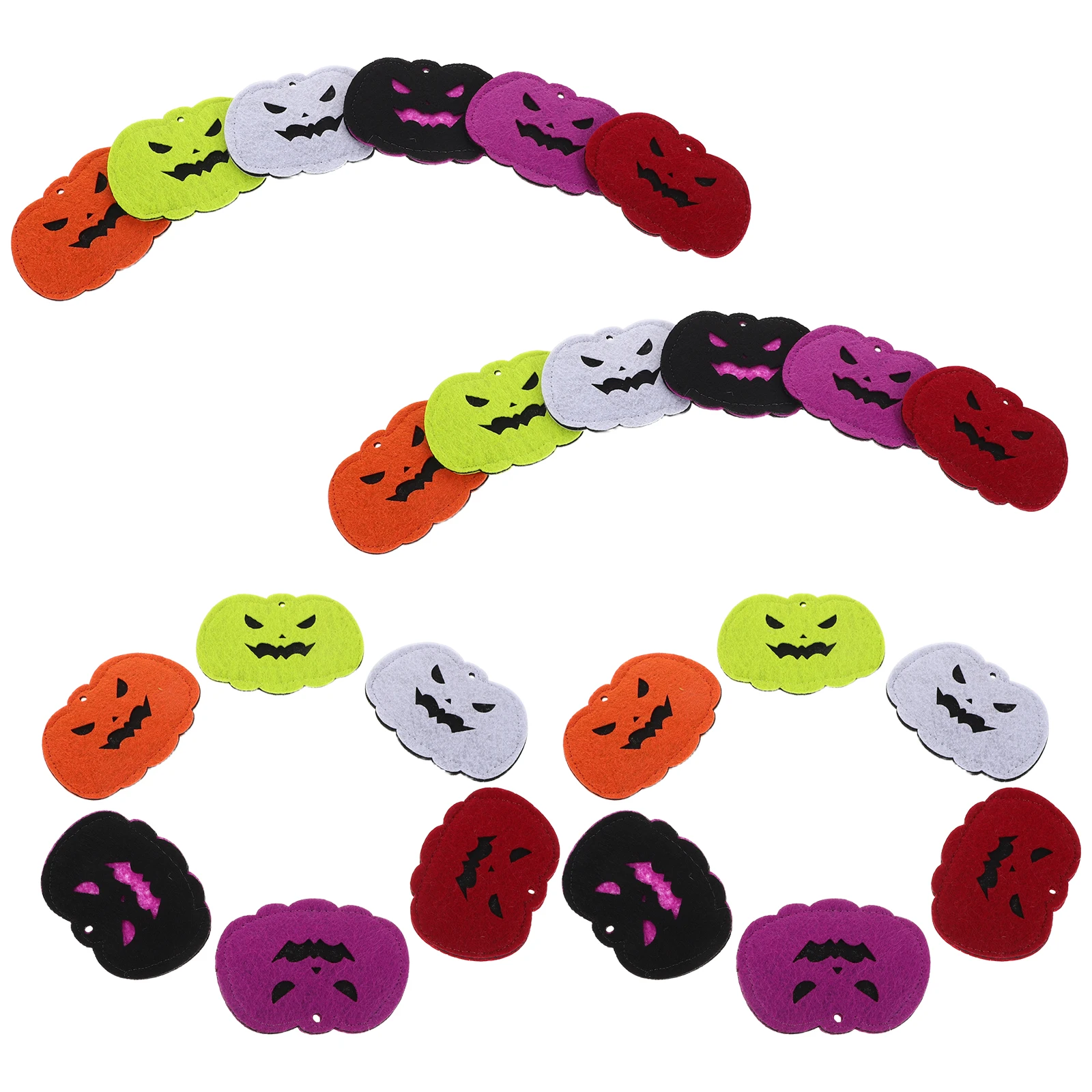 

24pcs Halloween Pumpkin Patches Unique Felt Decorations For Party Home Diy Crafts Cute Sew On Embroidery Applique Accessories