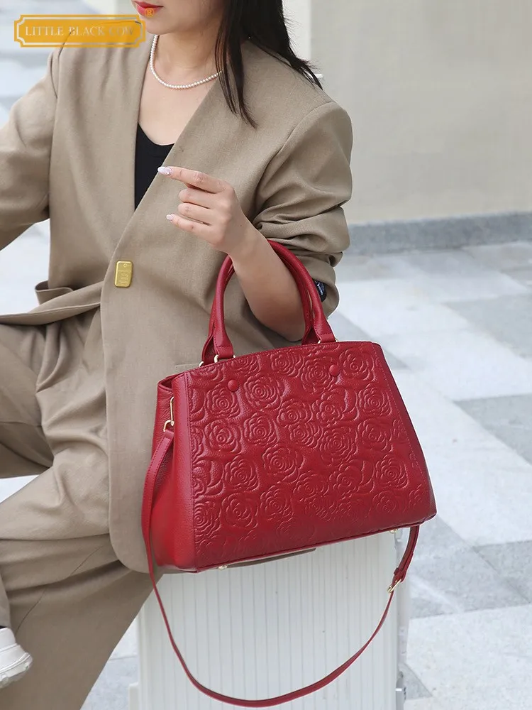 

Elegant Designer Women Casual Printed Cowhide Leather Handbag Shoulder Ladies Office Multifunctional Fashionable Crossbody Bag