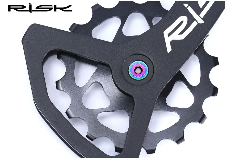 Risk MTB Rennrad-Schaltwerk-Rollenlagerschrauben, Titanlegierung Fahrrad-Rollenführungsrad-Befestigungsschrauben, 2 Stück M5*14,2mm – Detail 6