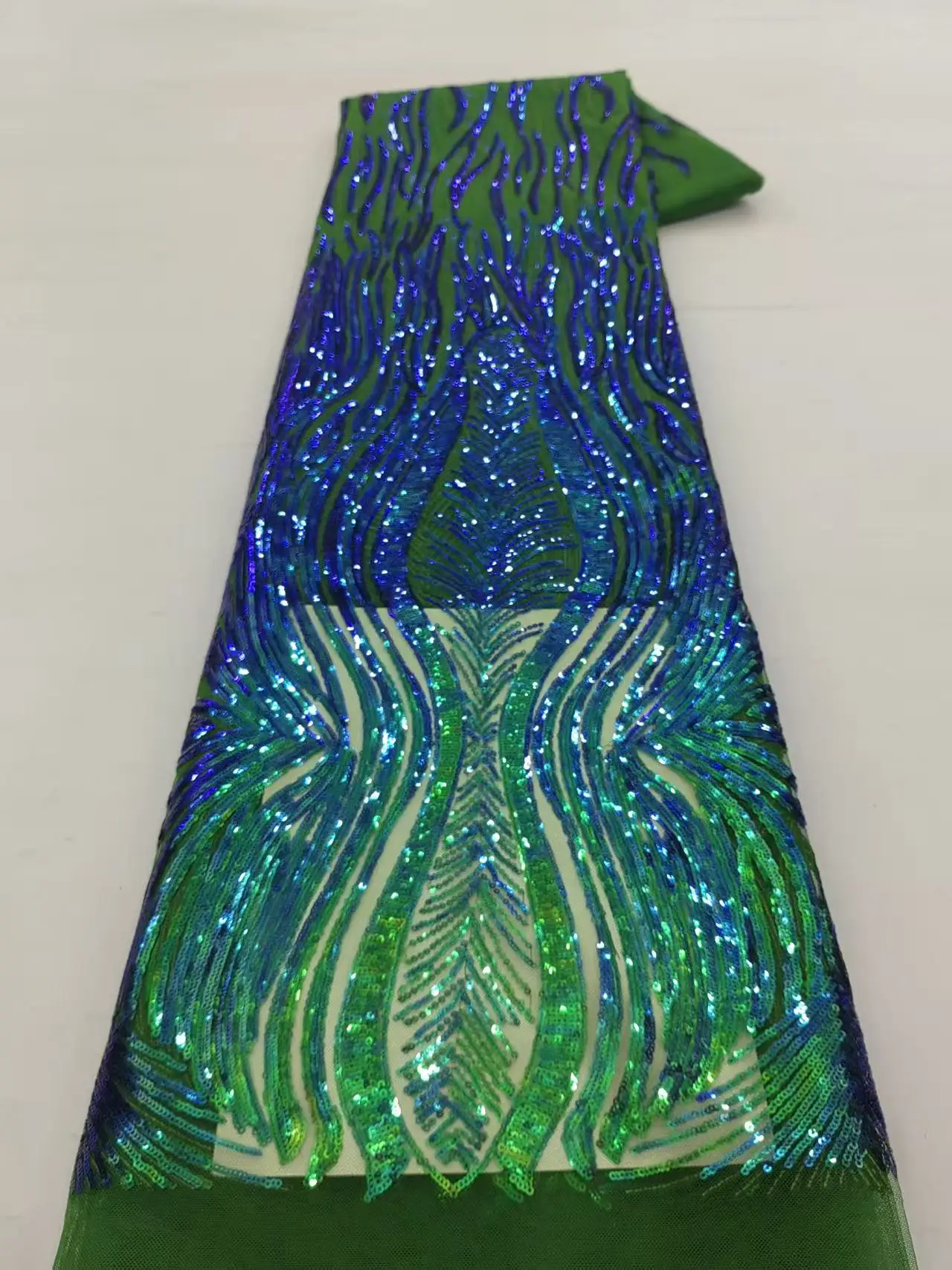 

5Yards Luxury African Sequins Embroidered Groom Lace Fabric 2026 High Quality French Nigerian mesh Lace Fabric For Weddin M63-1