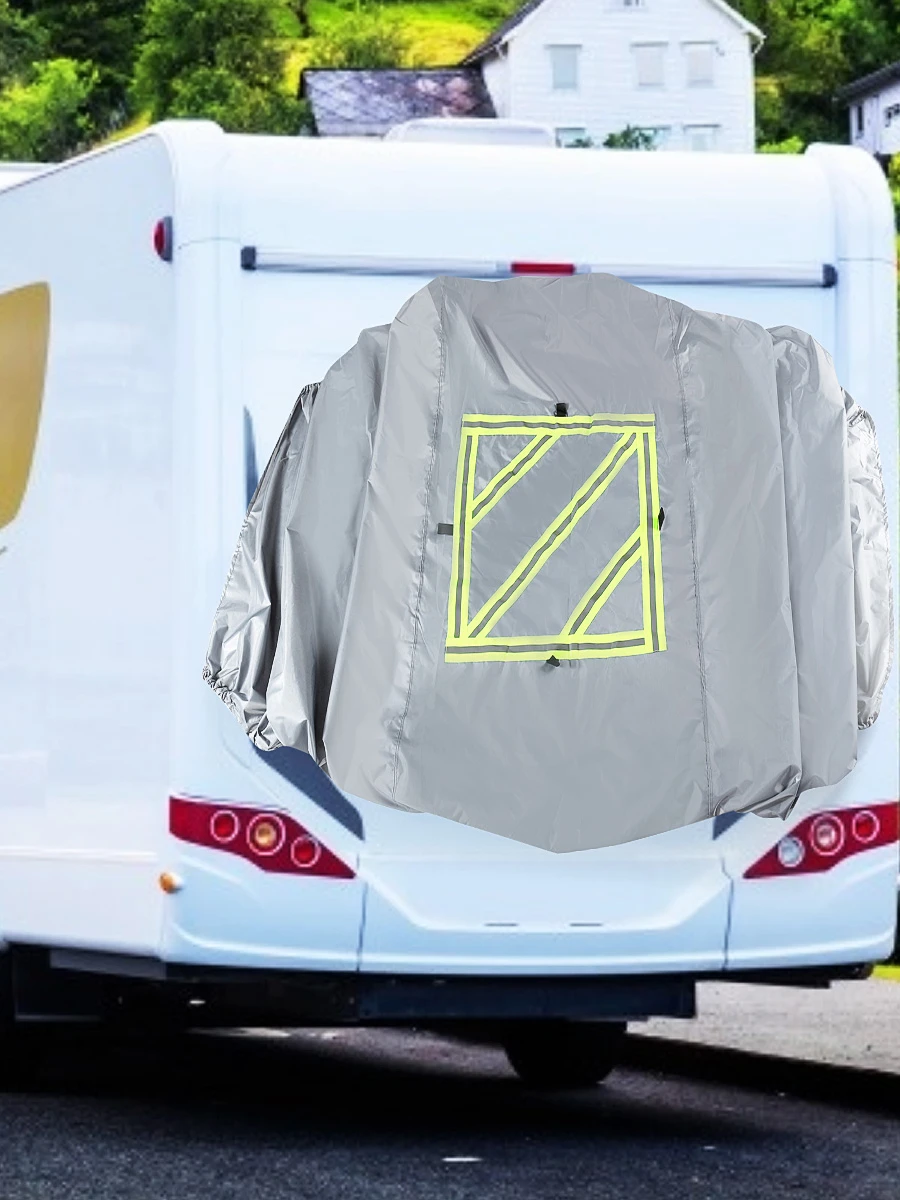 AliExpress NONE 420D Oxford Cloth Campervans Caravan Motorhome Rear Waterproof Bike Bicycle Cover With Reflective Sign Up to 2-3 Bikes Grey