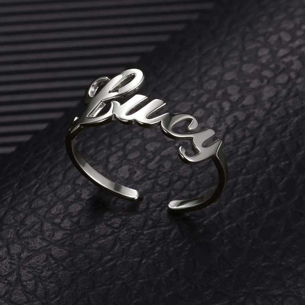 

Personalized Custom Name Rings For Women Wedding Bands Fashion Jewelry Stainless Steel Letter Initials Alphabet Ring Bague Femme