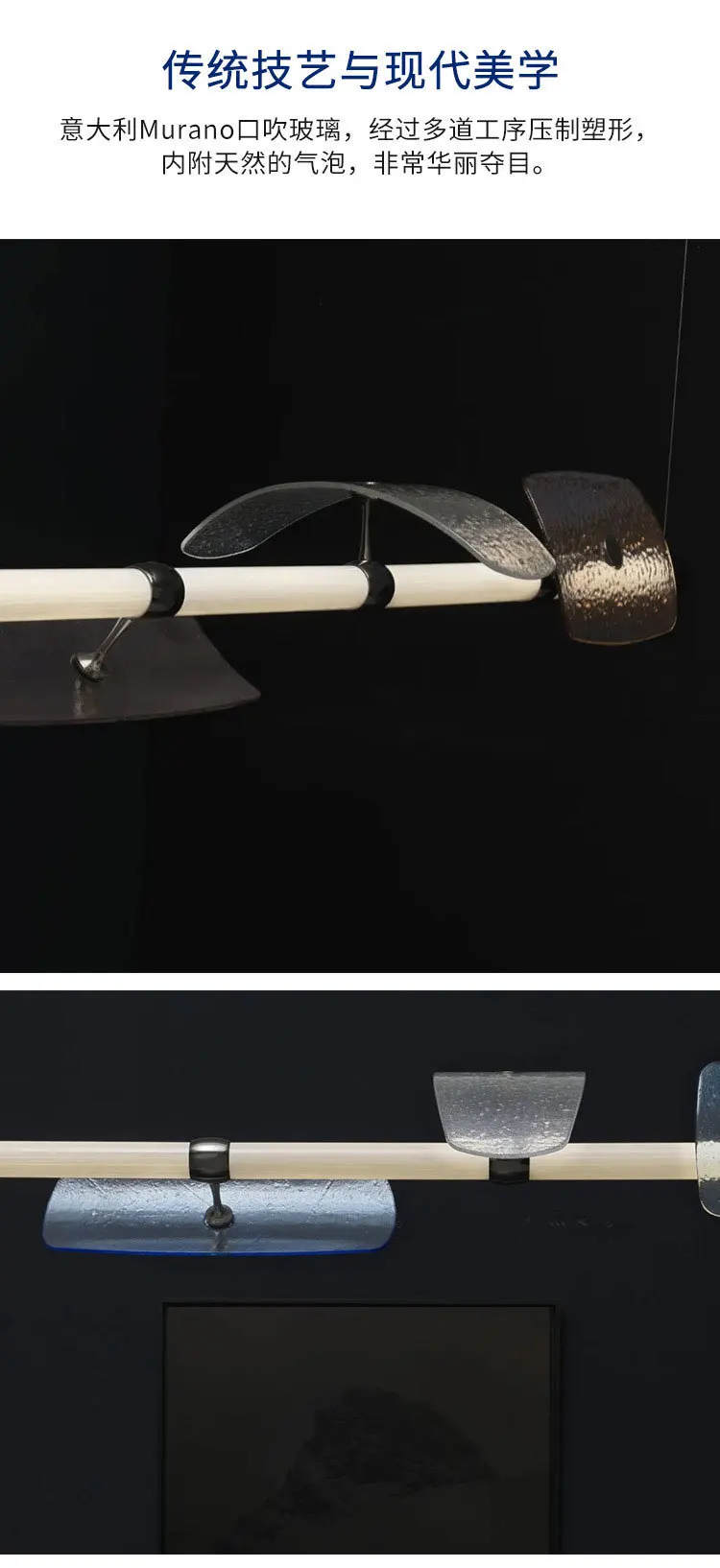 Moderne farbige Glas Pendel leuchte italienische Designer lange Röhre Pendel leuchte für Wohnzimmer Schlafzimmer LED Esstisch Hängelampe – Detail 8