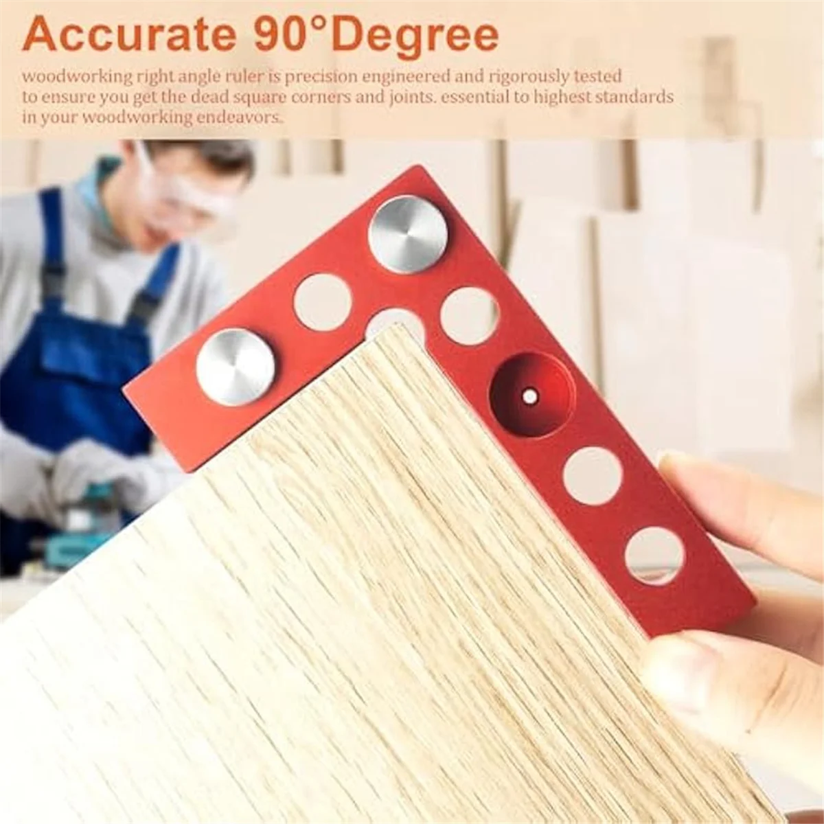 أداة مكتشف مركزية مربعة صغيرة A002 - مقياس خط النجارة ذو علامات حافة ميكانيكي دقيق 90 درجة - مربع الجيب
