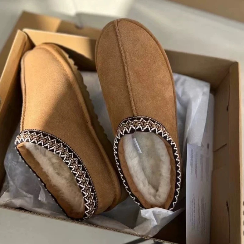 أحذية نسائية شتوية جديدة لعام 2025 أحذية ثلج قصيرة من القطيفة أحذية دافئة من جلد الغزال بنعل سميك أحذية نسائية تشيلسي مقاس كبير بوتاس موهير #2