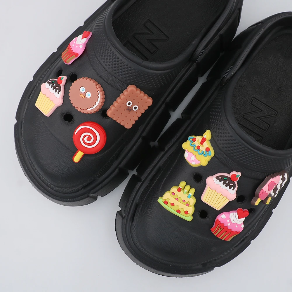 1 Piece Shoe Accessories Charms Cartoon Ice Cream Lollipop Ornament Cupcake Biscuit Shoe Buckles Decoration Children Gift