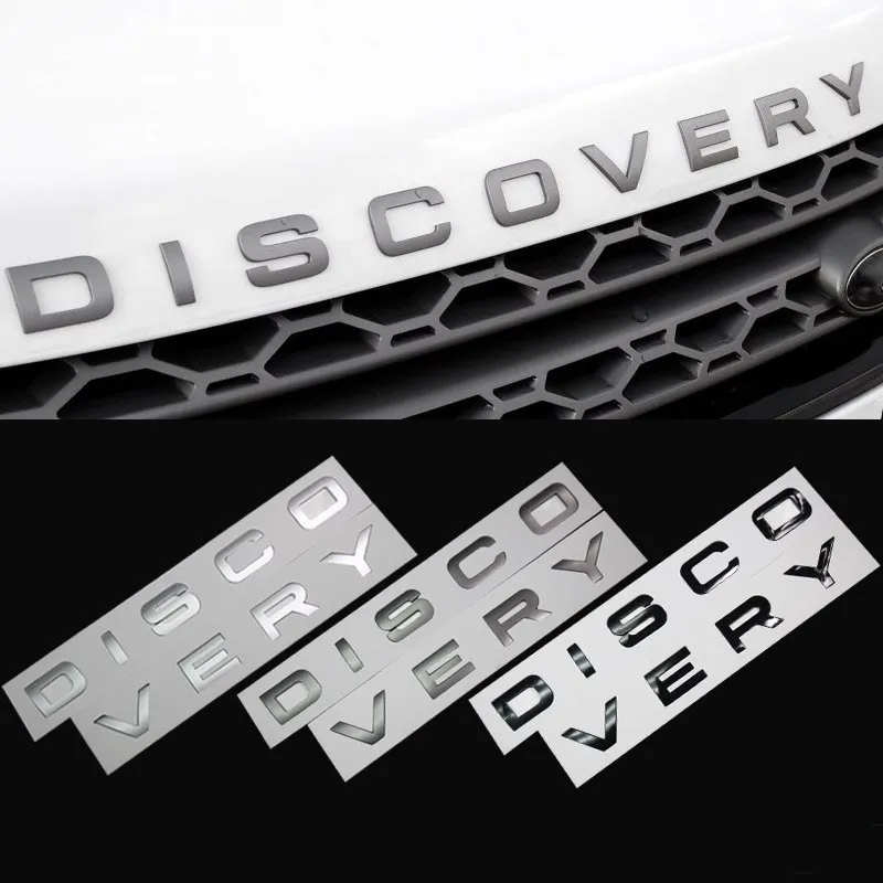 

ABS Letters Discovery Front Hood Badge Emblem Cover Rear Trunk Logo Sticker Decal For Land Range Rover Car Styling Accessories