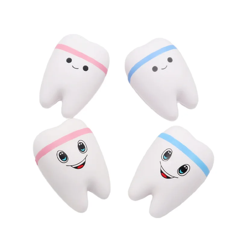 

12Pcs Teeth Shape Toy Slow Rising Stress Gift For Children Cute Cartoon Squishy Squish Antistress Kids Toys Dentist Gift