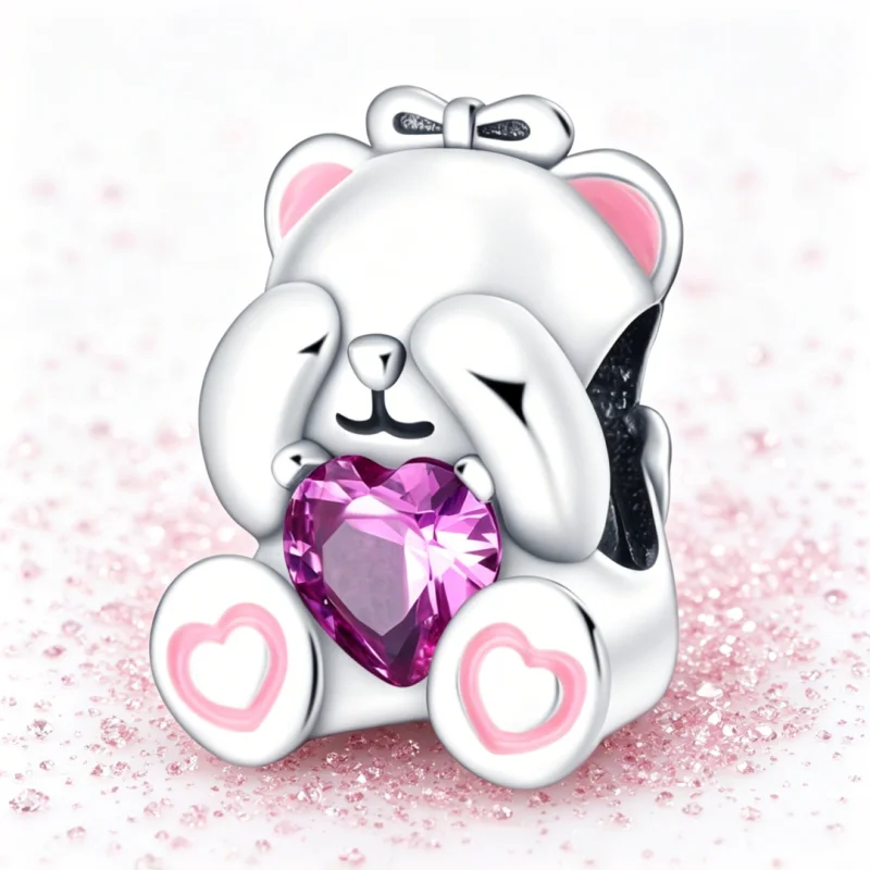 New 925 Sterling Silver Little Bear Charms Beads For Women Fit Original Bracelet DIY Birthday Jewelry Gifts