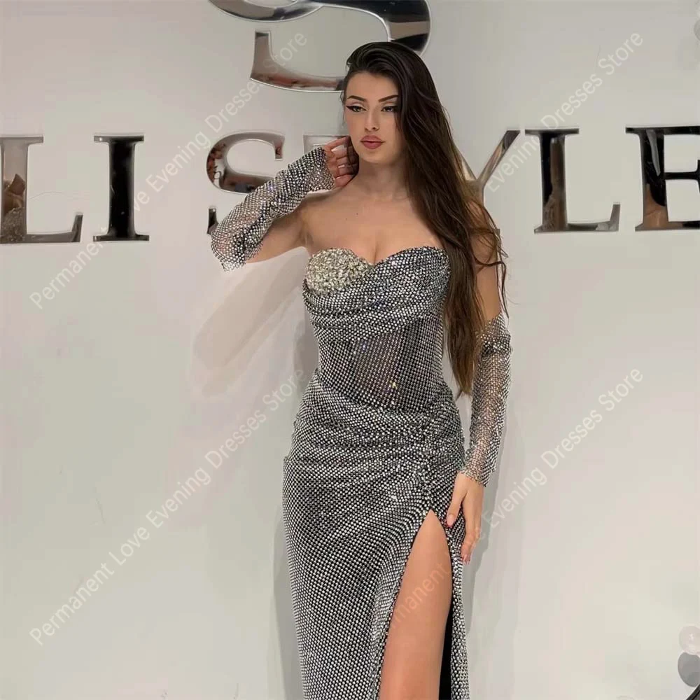 ชุดราตรีคอวีทรงเมอร์เมดสำหรับผู้หญิง ดีไซน์หรูหรา สายเดี่ยว ยาวลากพื้น เหมาะสำหรับงานพรอม งานปาร์ตี้  รับตัดตามสั่ง ปี 2026