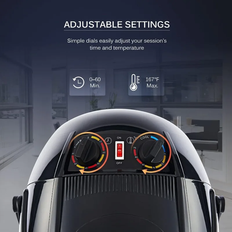 مجفف شعر احترافي بارتفاع قابل للتعديل وغطاء للرأس، مجفف شعر بونيه، قاعدة دوارة قائمة على الأرض مع عجلات