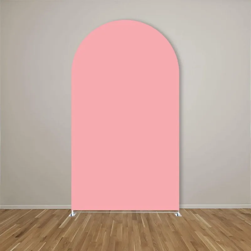 VIKAMA Rosa Erdbeer-Bogen-Hintergrundstoff, beidseitig bedruckt für die Dekoration der ersten Geburtstagsfeier des Babys – Detail 3