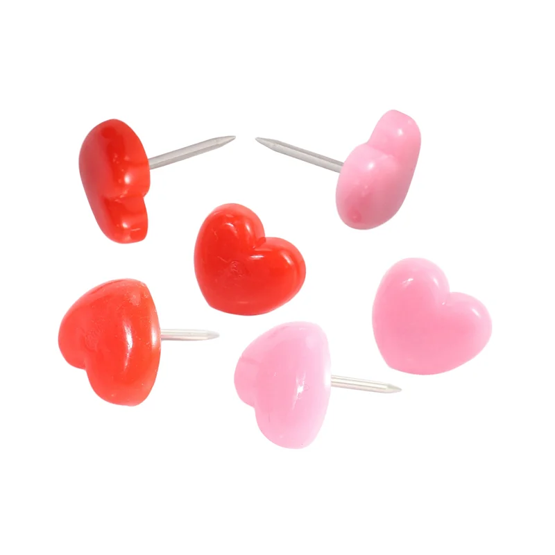 150 PCS Heart Push Pins, Red Bulletin Boards Thumb Tacks, Pink Cute Wall Tacks Decorative For Cork Board Home And Office